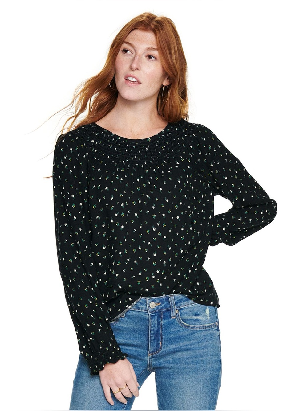 Sonoma Goods for Life Black Floral Top